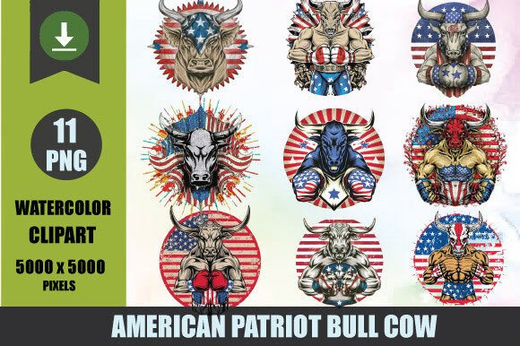 American Patriot Bull Cow Watercolor Cli Review