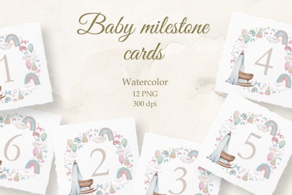 Baby Milestone Card Watercolor Illustrations Review