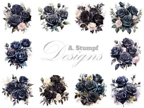 Black Roses Watercolor Clipart Set: Illustrations Review