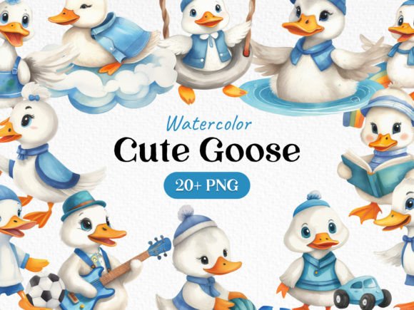Cute Goose Clipart PNG: Illustrations for Crafters