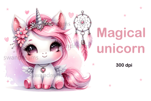 Cute Watercolor Glitter Baby Unicorn Illustrations Review