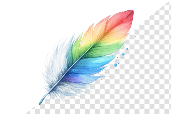 Feather Rainbow Hope Watercolor Clipart Illustrations
