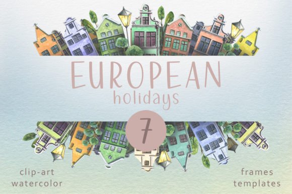 Old European Houses Watercolor Illustrations Review