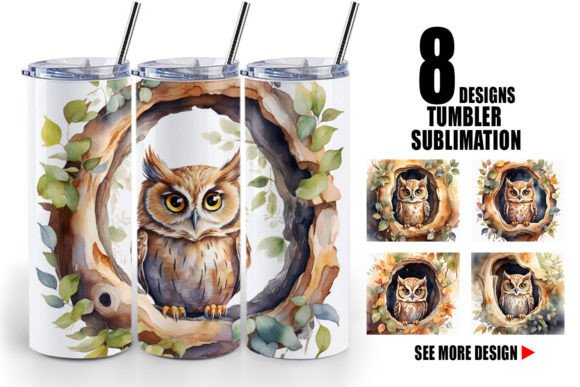 Tumbler Watercolor Owl: Illustrations for Client Projects