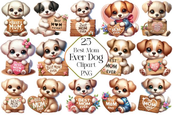 Watercolor Best Mom Ever Dog Clipart Review