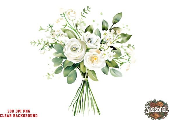 Watercolor Bridal Bouquet Illustrations for Branding
