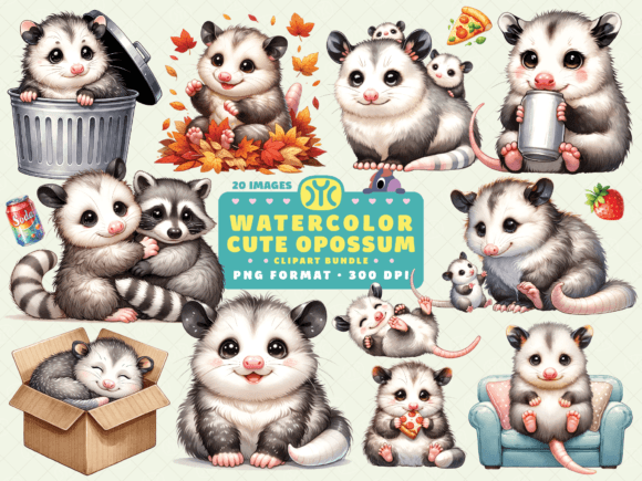 Watercolor Cute Opossum Clipart: An Embroidery Review