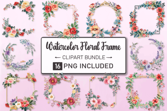 Watercolor Floral Frame Bundle: Illustrations Review