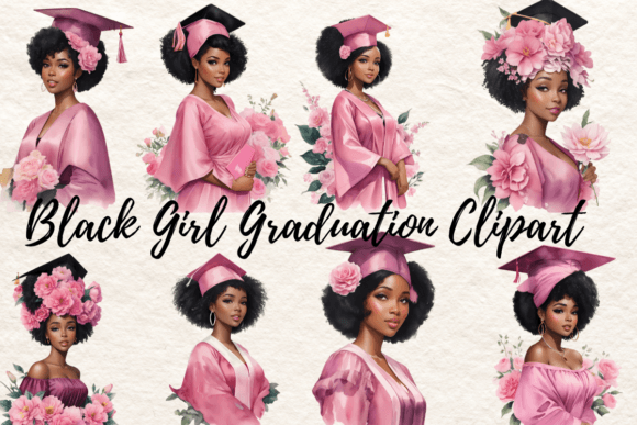 Watercolor Graduation PNG Illustrations for Crafters