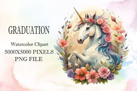 Watercolor Graduation Unicorn Clipart: Illustrations Review