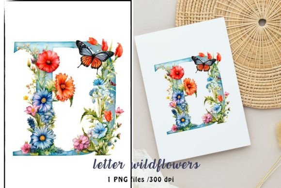 Watercolor Letter D Wildflowers PNG: Illustrations Review